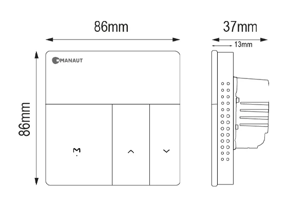 TERMOSTATO DIGITAL PLUS I-V 220V TECLA esquema